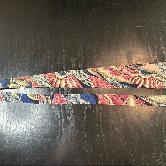 Floral Patterned 80s 90s style  men’s silk tie- retro OSFM - Picture 3 of 5
